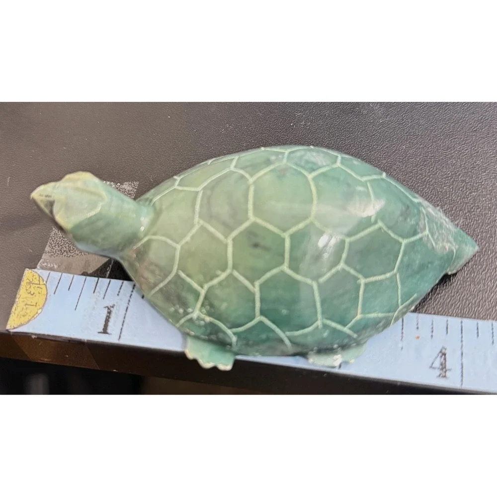 Handcrafted Stone Jade SEA TURTLE Figurine Carving Sculpture 4